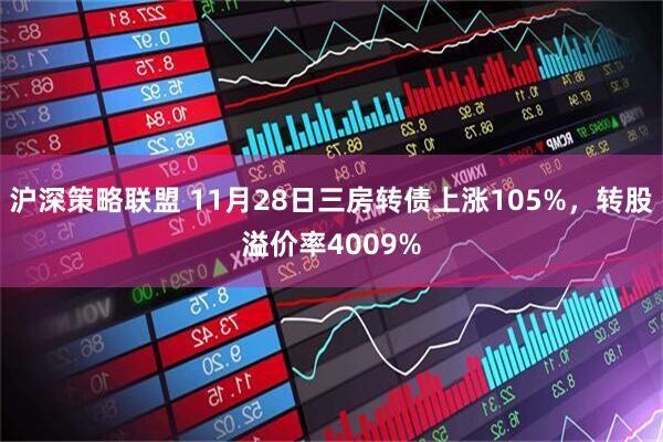 沪深策略联盟 11月28日三房转债上涨105%，转股溢价率4009%